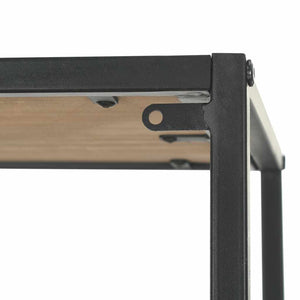 vidaXL Bookshelf Solid Fir Wood and Steel 90.5x35x180 cm