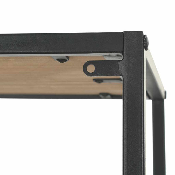 vidaXL Bookshelf Solid Fir Wood and Steel 90.5x35x180 cm