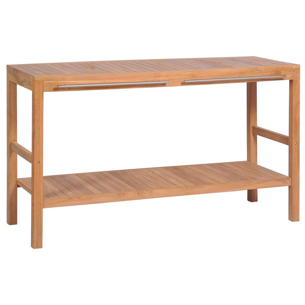 vidaXL Solid Teak Wood Bathroom Vanity Unit 132x45x75 cm
