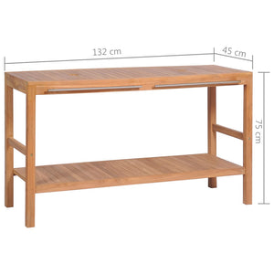 vidaXL Solid Teak Wood Bathroom Vanity Unit 132x45x75 cm