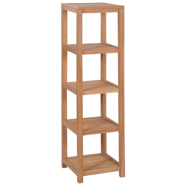 vidaXL Bathroom Shelf with 4 Tiers Solid Teak Wood 42x42x165 cm