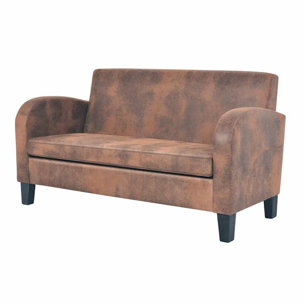 vidaXL 2-piece Sofa Set Faux Suede Brown