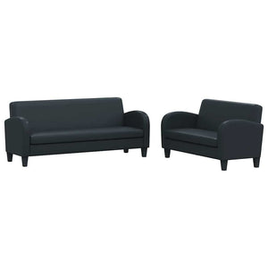 vidaXL 2-Piece Sofa Set Faux Leather Black