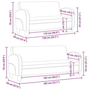 vidaXL 2-Piece Sofa Set Faux Leather Black