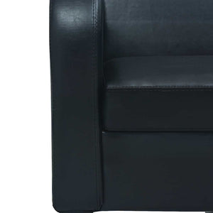 vidaXL 2-Piece Sofa Set Faux Leather Black