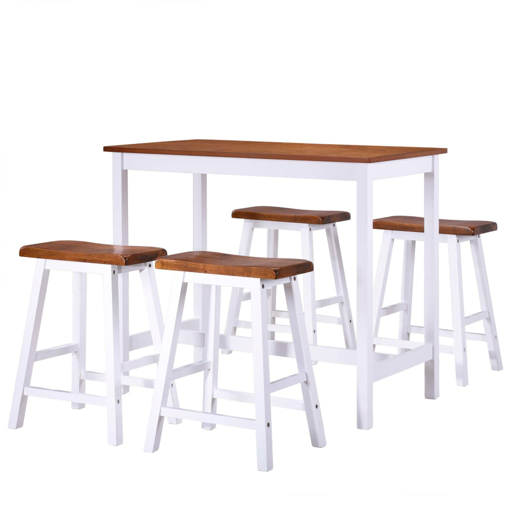 vidaXL Bar Table and Stool Set 5-piece Solid Wood