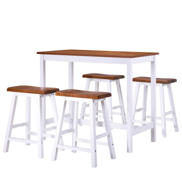 vidaXL Bar Table and Stool Set 5-piece Solid Wood