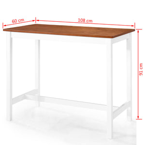 vidaXL Bar Table and Stool Set 5-piece Solid Wood