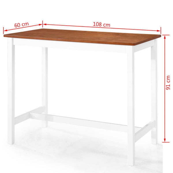 vidaXL Bar Table and Stool Set 5-piece Solid Wood