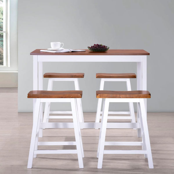 vidaXL Bar Table and Stool Set 5-piece Solid Wood