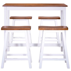vidaXL Bar Table and Stool Set 5-piece Solid Wood