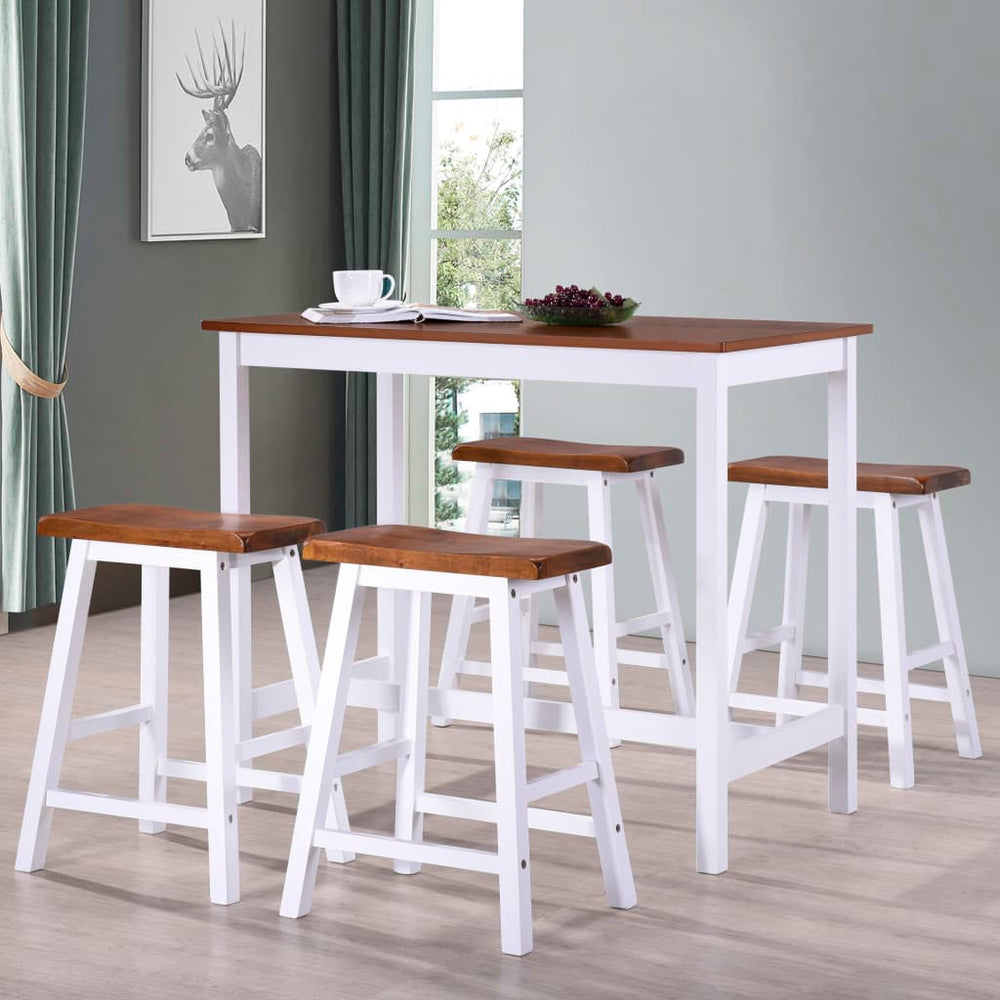 vidaXL Bar Table and Stool Set 5-piece Solid Wood