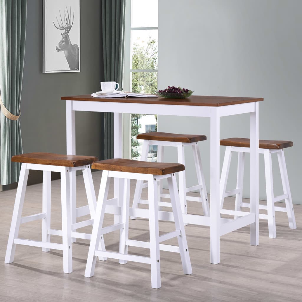 vidaXL Bar Table and Stool Set 5-piece Solid Wood