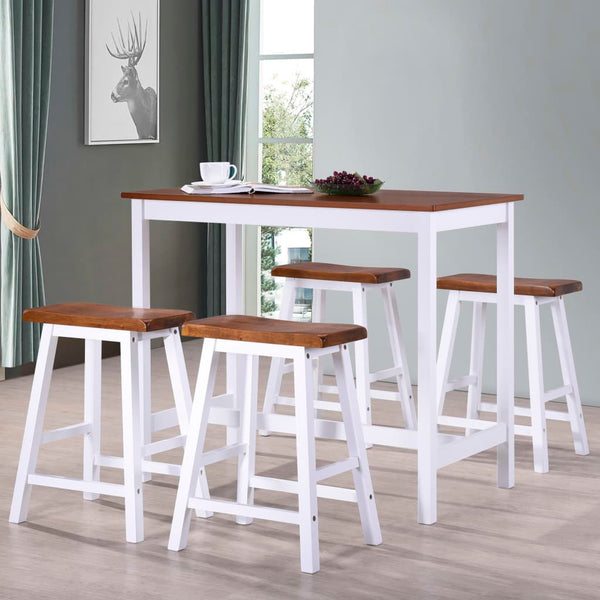 vidaXL Bar Table and Stool Set 5-piece Solid Wood
