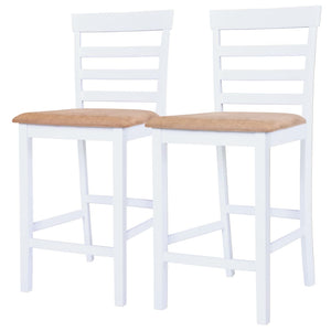vidaXL Bar Table and Chairs Set 3-pc. Solid Wood Brown and White