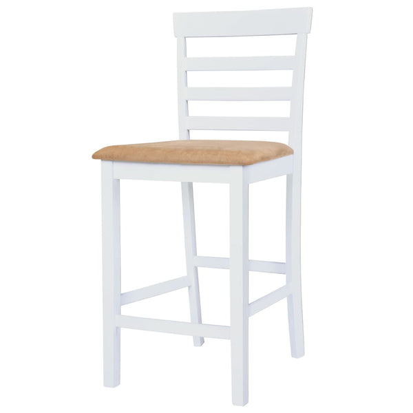 vidaXL Bar Table and Chairs Set 3-pc. Solid Wood Brown and White