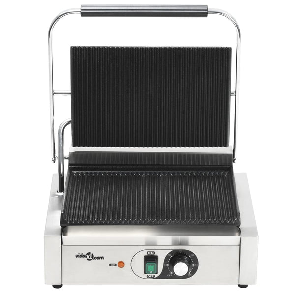 vidaXL Grooved Panini Grill 2200 W 43x30.5x20 cm