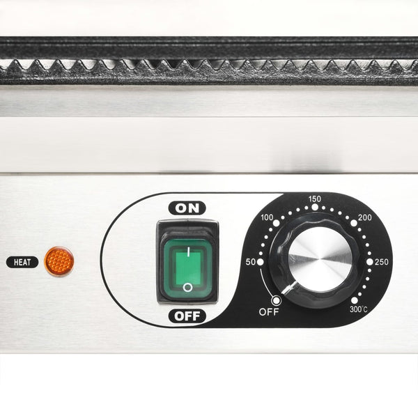 vidaXL Double Grooved Panini Grill 3600 W 57x30.5x20 cm