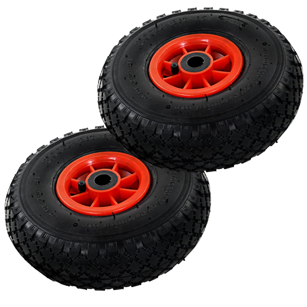 vidaXL Hand Cart Wheels 2 pcs. Rubber 3.00-4 (245x82)