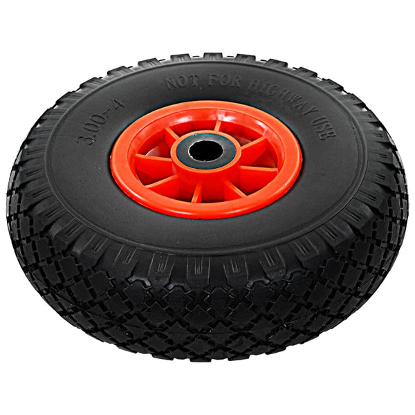 vidaXL Sack Truck Wheels 2 pcs Solid PU 3.00 - 4 (260 x 85)