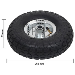 vidaXL Sack Truck Wheels 2 pcs Rubber 4.10 / 3.50 - 4 (260x83)