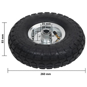 vidaXL Sack Truck Wheels 4 pcs. Rubber 4.10 / 3.50 - 4 (260x83)