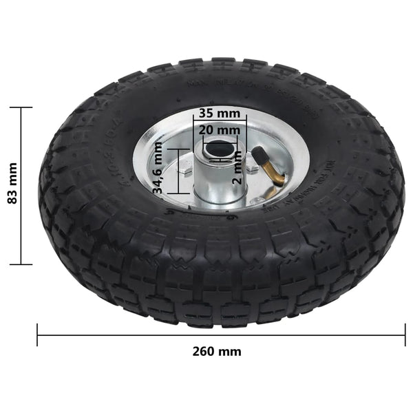 vidaXL Sack Truck Wheels 4 pcs. Rubber 4.10 / 3.50 - 4 (260x83)
