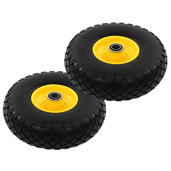 vidaXL Sack Truck Wheels 2 pcs Solid PU 3.00 - 4 (260x85)