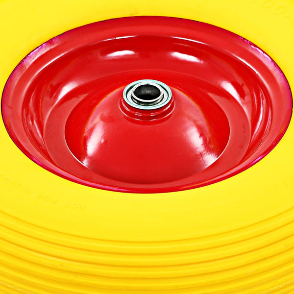 vidaXL Wheelbarrow Wheel with Axle Solid PU 4.00 - 8 390 mm