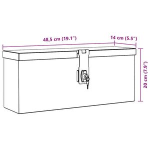 vidaXL Aluminum Box 48.5 x 14 x 20 cm Silver