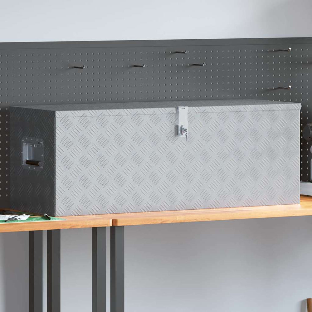 vidaXL Aluminum Box 110.5x38.5x40 cm Silver
