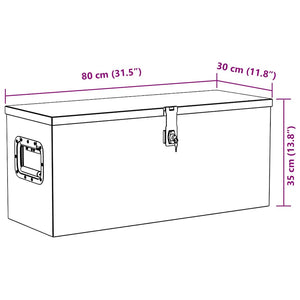 vidaXL Aluminum Box 70x24x42 cm Trapezoidal Silver