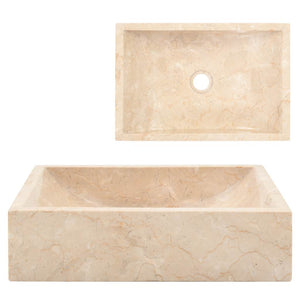 vidaXL Wash Basin 45x30x12 cm Marble High-Gloss Cream