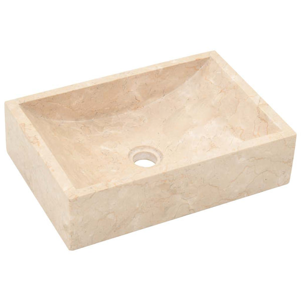 vidaXL Wash Basin 45x30x12 cm Marble High-Gloss Cream