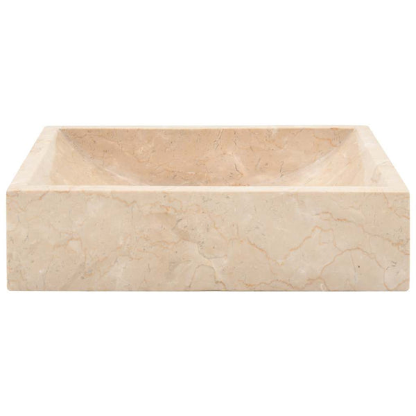 vidaXL Wash Basin 45x30x12 cm Marble High-Gloss Cream