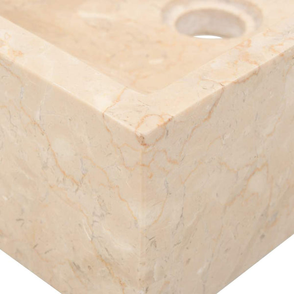 vidaXL Wash Basin 45x30x12 cm Marble High-Gloss Cream