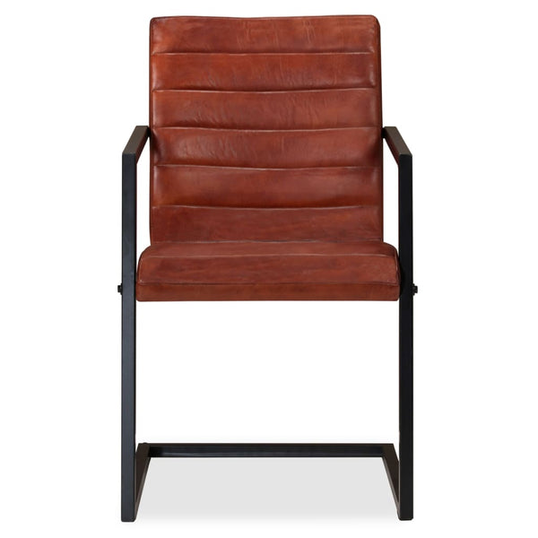 vidaXL Dining Chairs 4 pcs. Genuine Leather Brown