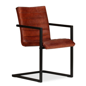 vidaXL Dining Chairs 6 pcs Real Leather Brown