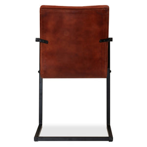 vidaXL Dining Chairs 6 pcs Real Leather Brown