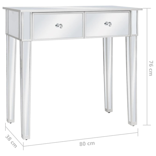 vidaXL Mirrored Dressing Table with Stool MDF and Glass