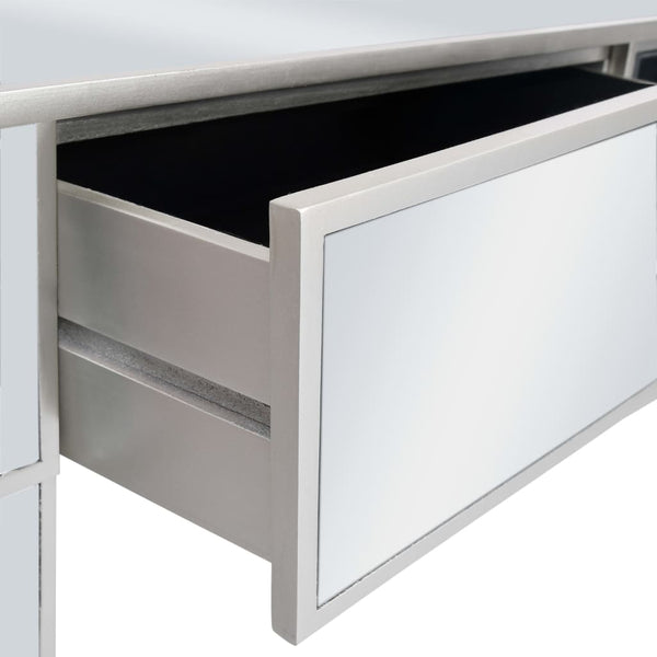 vidaXL Mirrored Dressing Table with Stool MDF and Glass