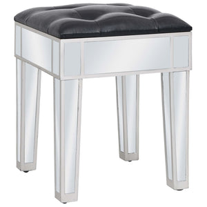 vidaXL Mirrored Dressing Table with Stool MDF and Glass