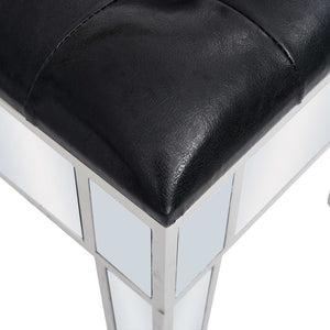 vidaXL Mirrored Dressing Table with Stool MDF and Glass