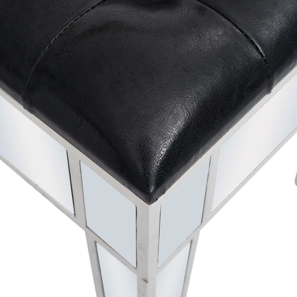 vidaXL Mirrored Dressing Table with Stool MDF and Glass