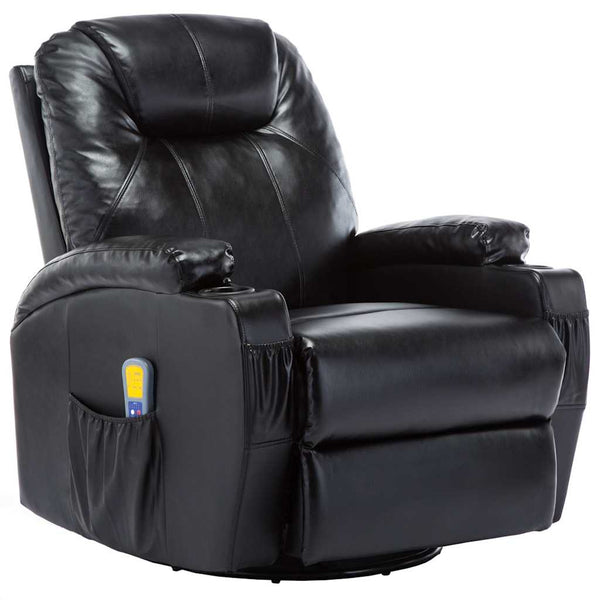 vidaXL Massage Rocking Chair Black Artificial Leather