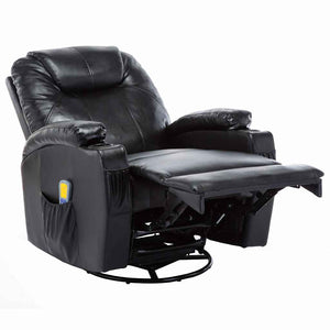 vidaXL Massage Rocking Chair Black Artificial Leather