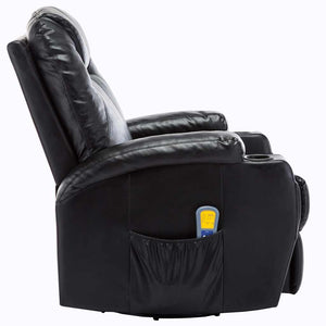 vidaXL Massage Rocking Chair Black Artificial Leather