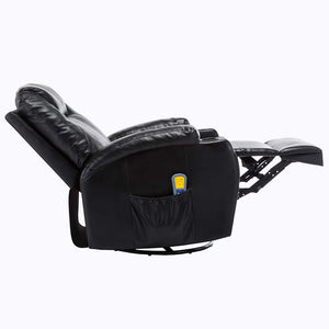vidaXL Massage Rocking Chair Black Artificial Leather