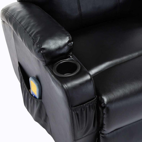 vidaXL Massage Rocking Chair Black Artificial Leather