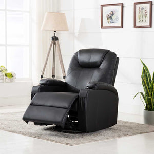 vidaXL Massage Rocking Chair Black Artificial Leather